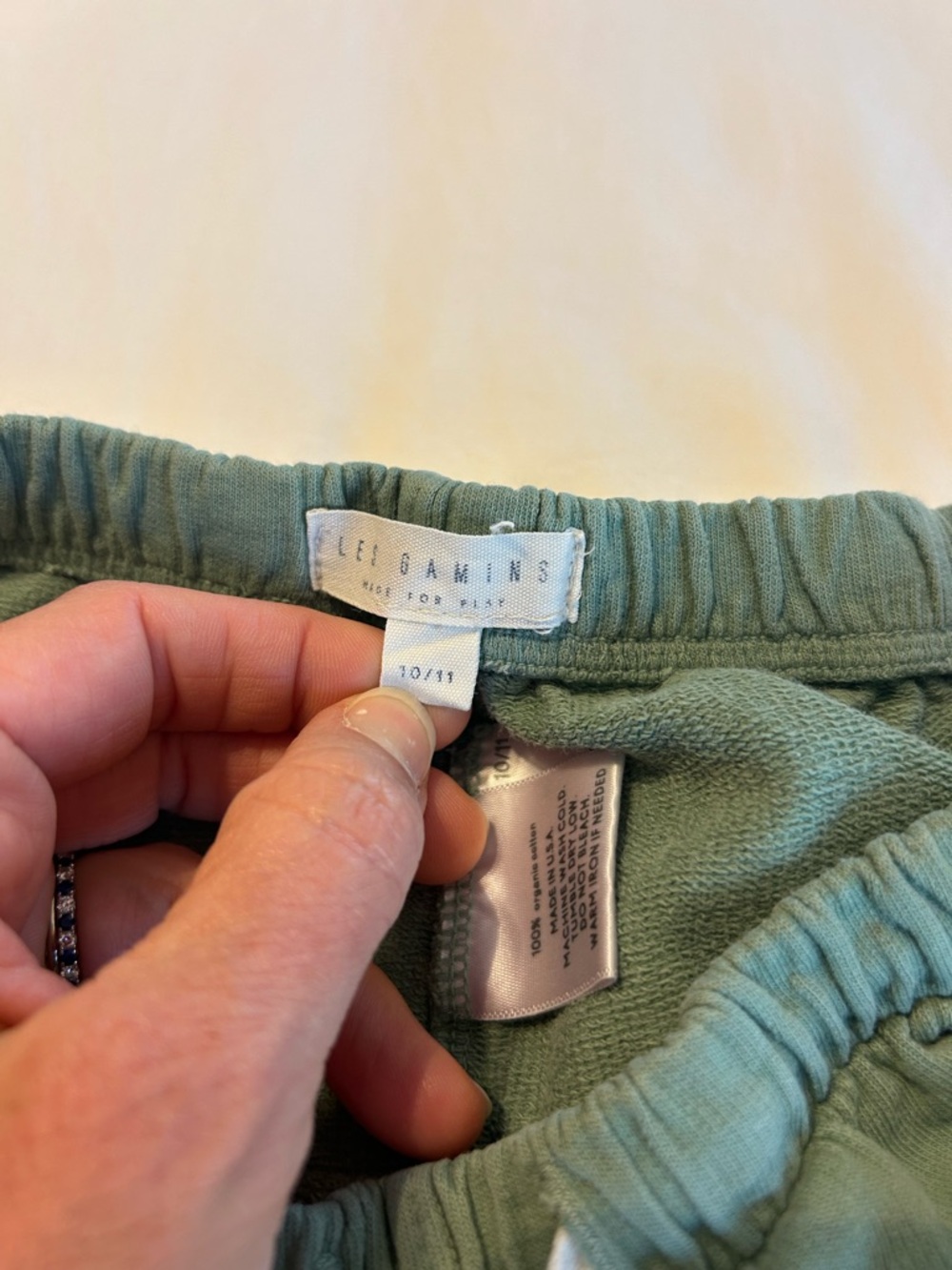 Les Gamins Sage Green Cotton Girls Shorts Size 10/11 - Picture 4 of 4